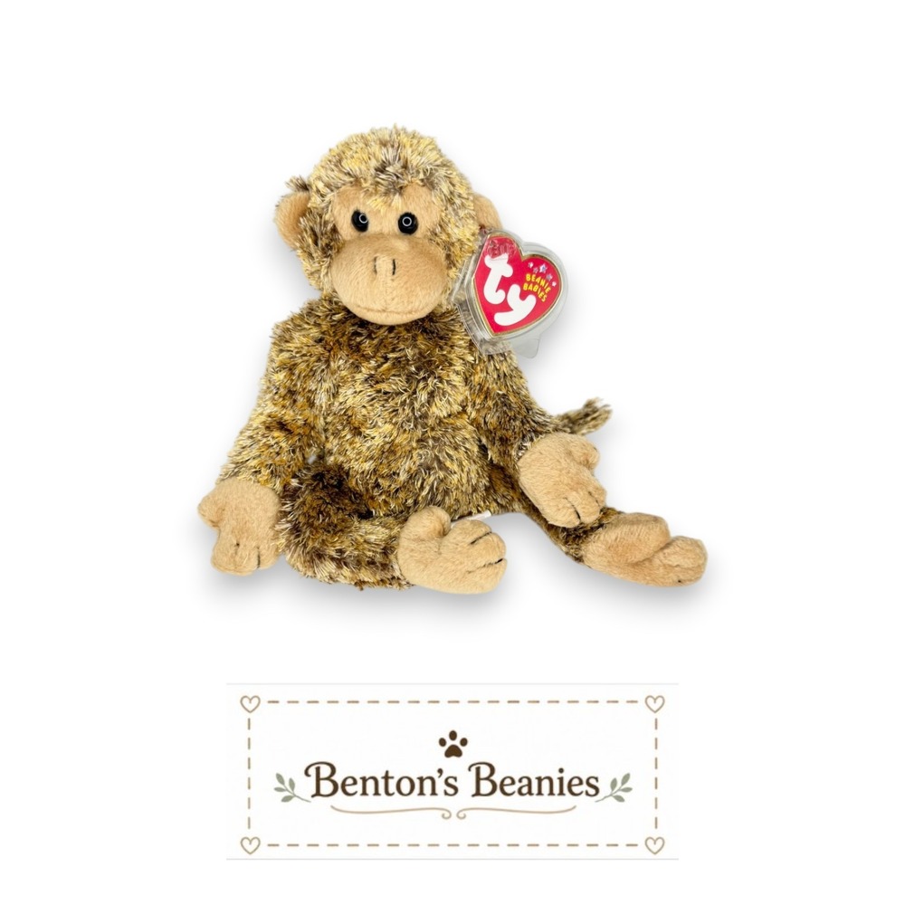 Bonsai the Chimpanzee Ty Beanie Baby | Jungle Swinger 🌴 | Mint Heart Tag ⭐